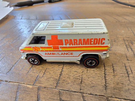 Vintage Hot Wheels Redline Paramedic Super Van Ambulance White Hong Kong HK