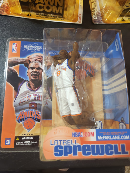 McFarlane Series 3 NBA Latrell Sprewell Knicks White Jersey Action Figure - House of Cars Virginia