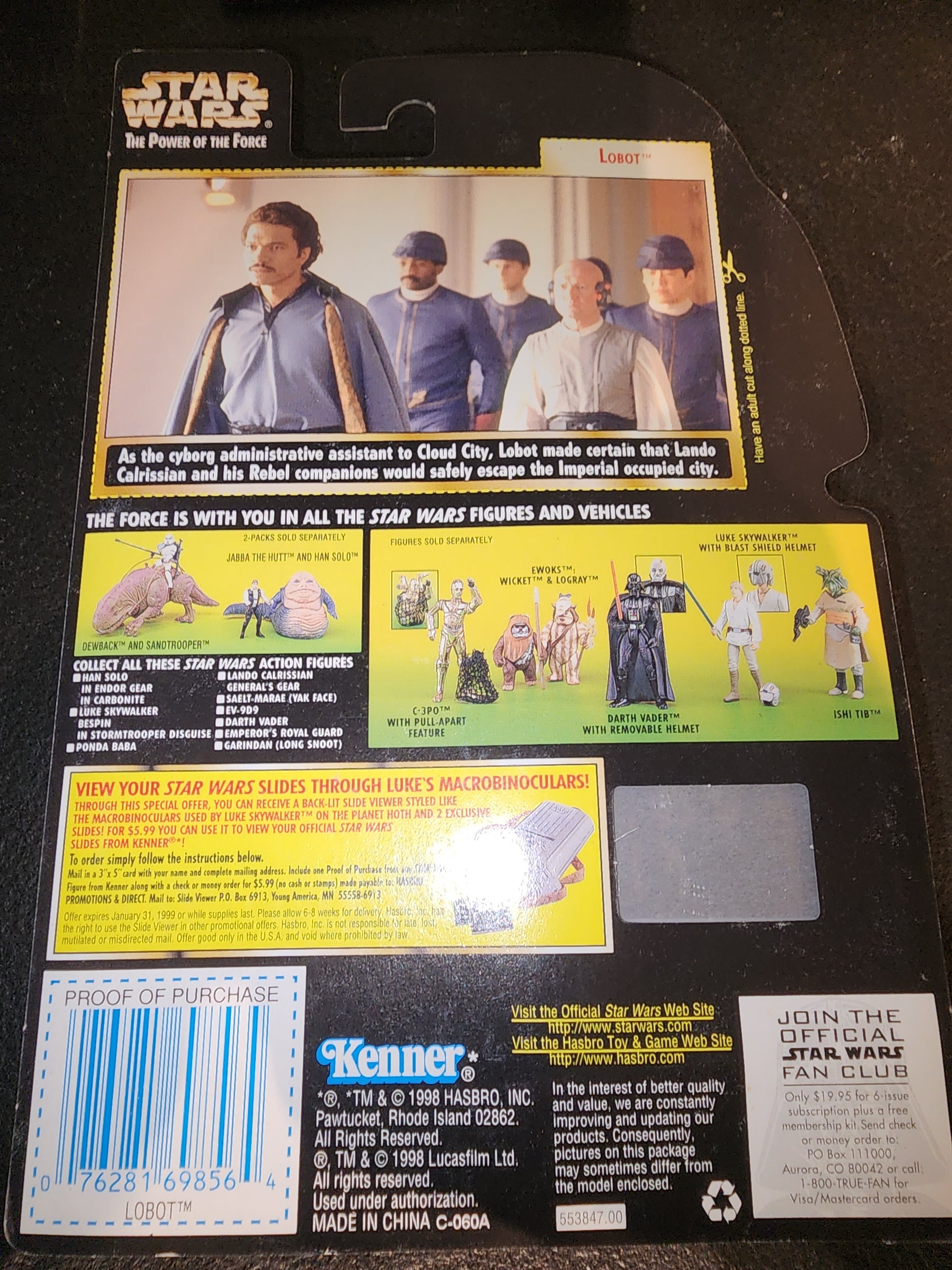 Star Wars Power of the Force Lobot Freeze Frame 1998 Kenner 3.75" Action Figure - House of Cars Virginia