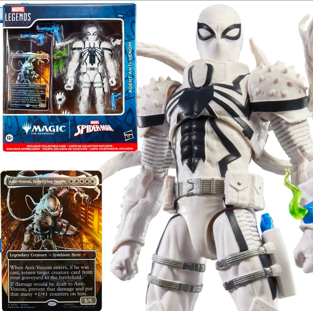 Spider-Man Marvel Legends Series Magic: The Gathering Agent Anti-Venom 6-Inch Action Figure And Card - House of Cars Virginia