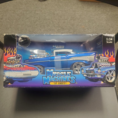 Muscle Machines 1:24 '57 Chevy - Blue and White 002 - House of Cars Virginia