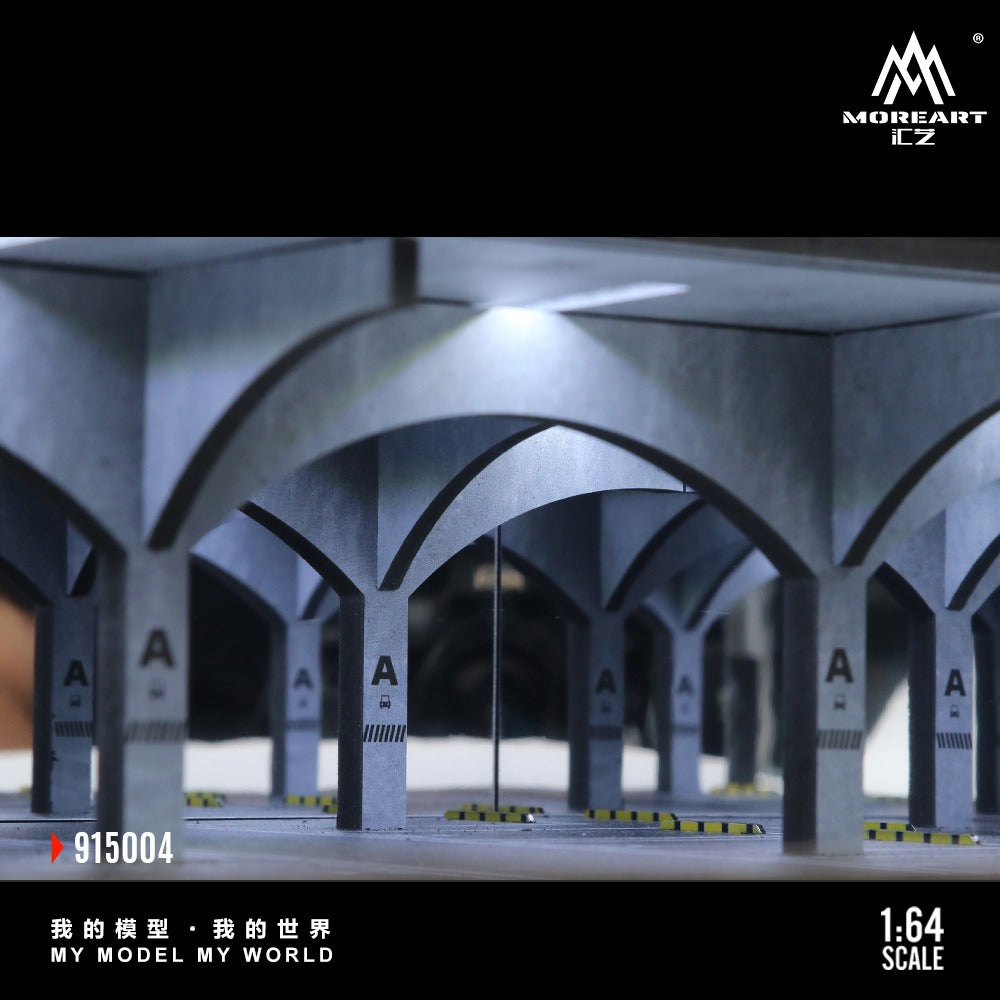 (Pre-Order) MoreArt 1:64 Underground Parking Garage Scene Model - House of Cars Virginia