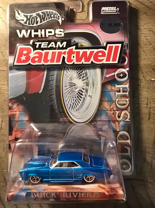 Hot Wheels Whips Team Baurtwell Buick Riviera Blue 1/30000 Blue Metal Collection - House of Cars Virginia