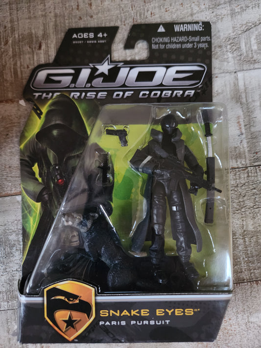 GI Joe Rise of Cobra Paris Pursuit Snake Eyes Figure with Black Timber New MOC - House of Cars Virginia