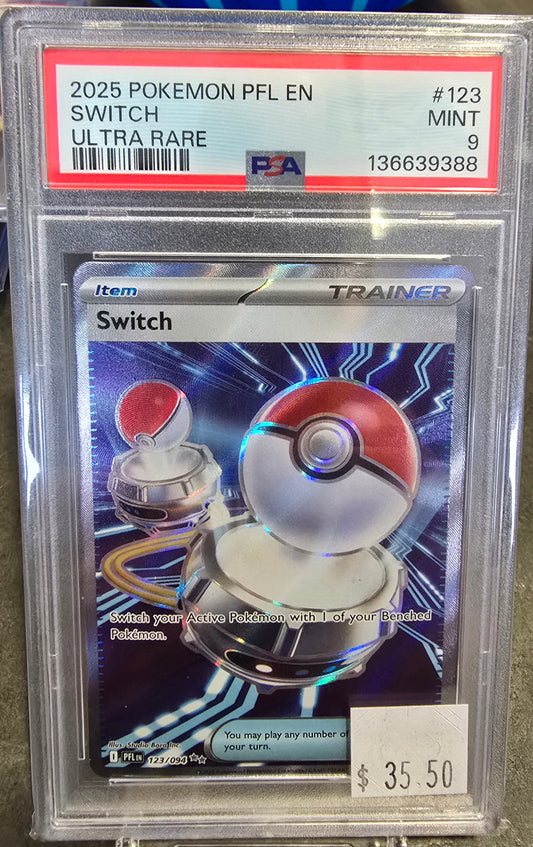 2025 Pokemon PFL EN Switch Ultra rare #123 PSA Mint 9