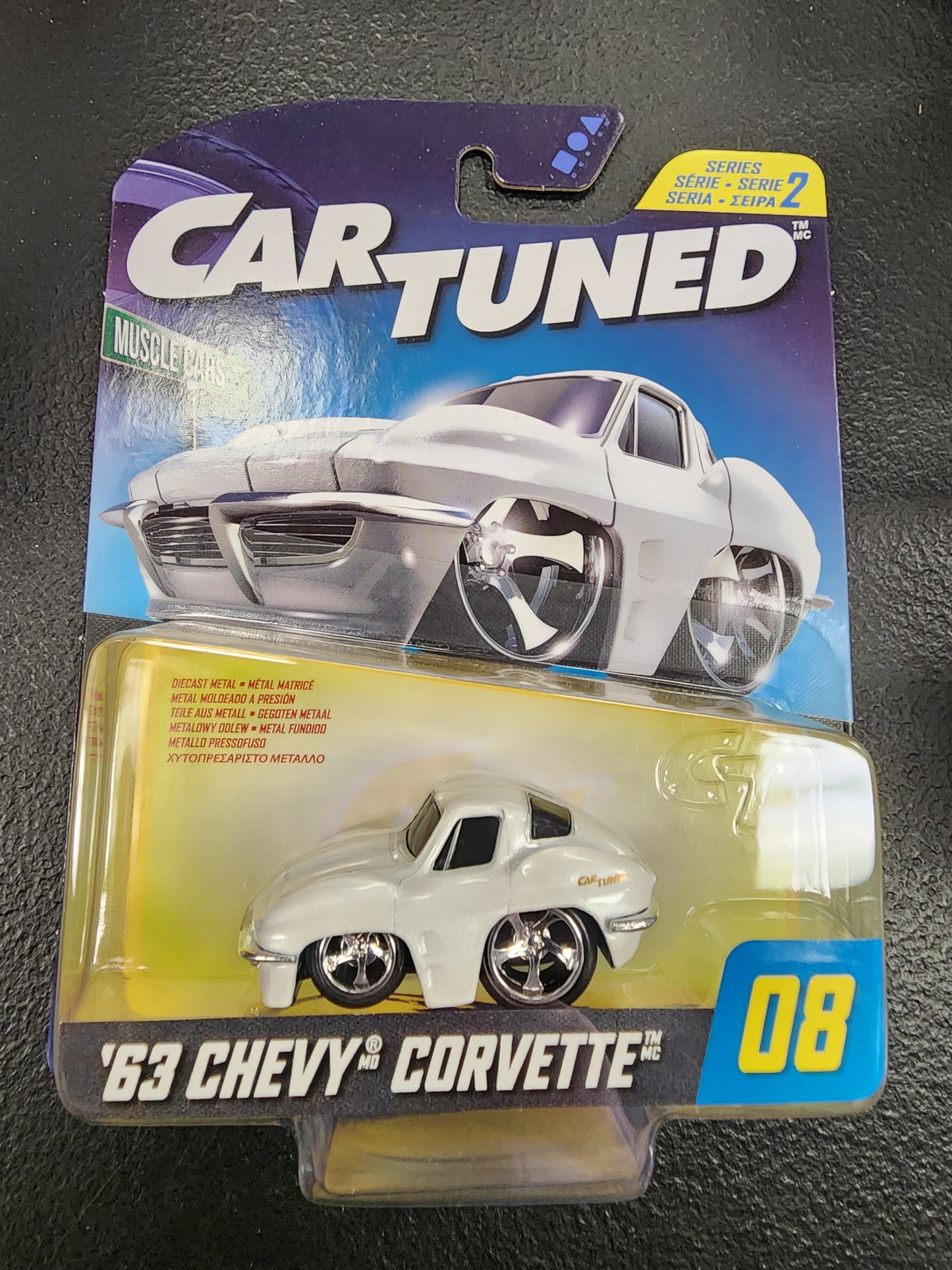 Cartuned 63 Chevy Corvette White Series 2 2024 Hobby Assortment #08 1/64 - House of Cars Virginia