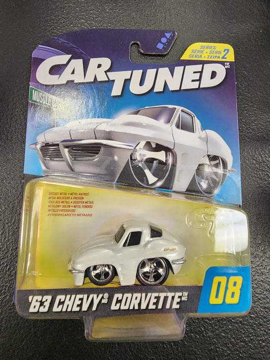 Cartuned 63 Chevy Corvette White Series 2 2024 Hobby Assortment #08 1/64 - House of Cars Virginia