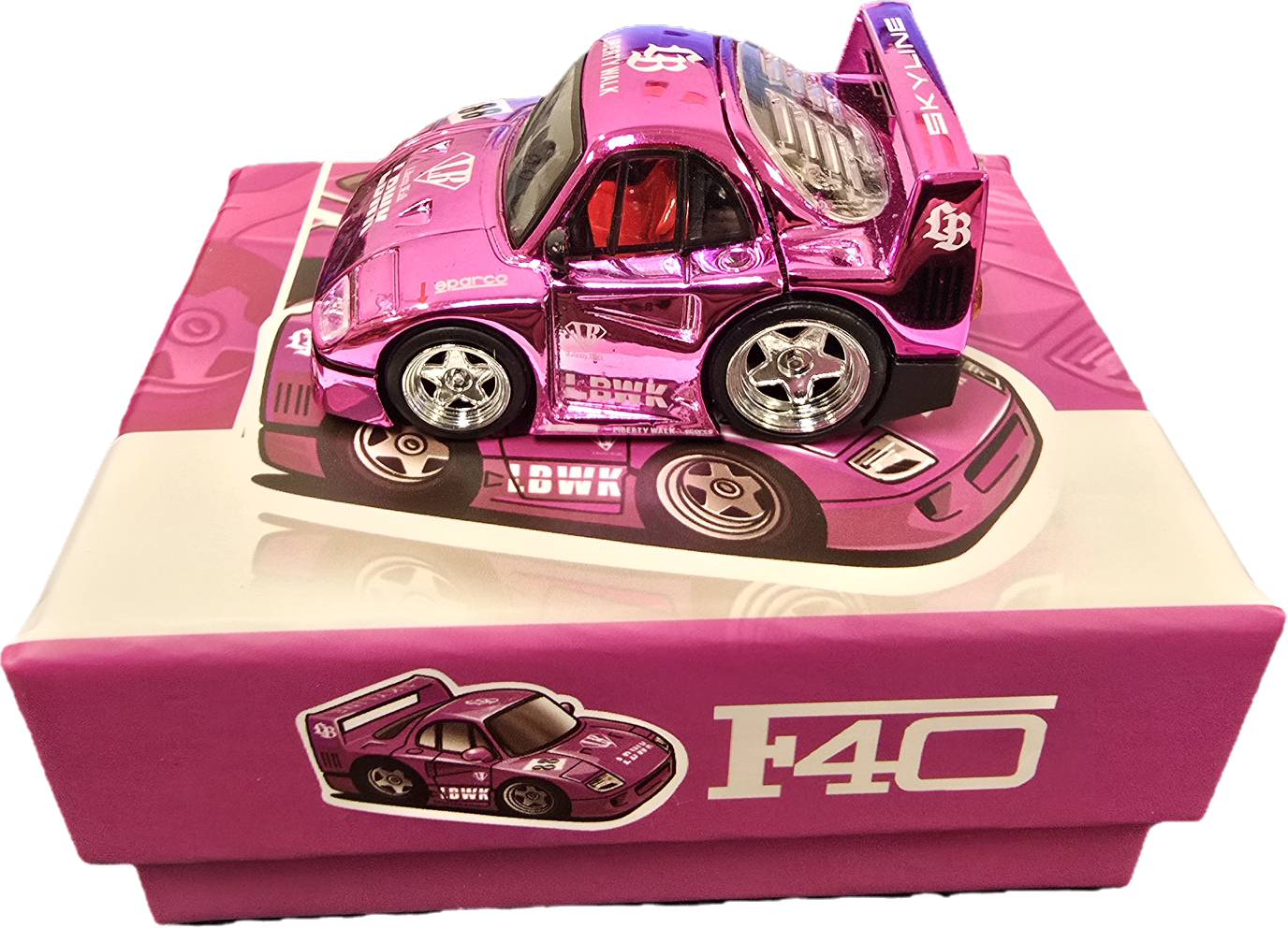Demon King Auto International Diecast Tooned F40  (pink)