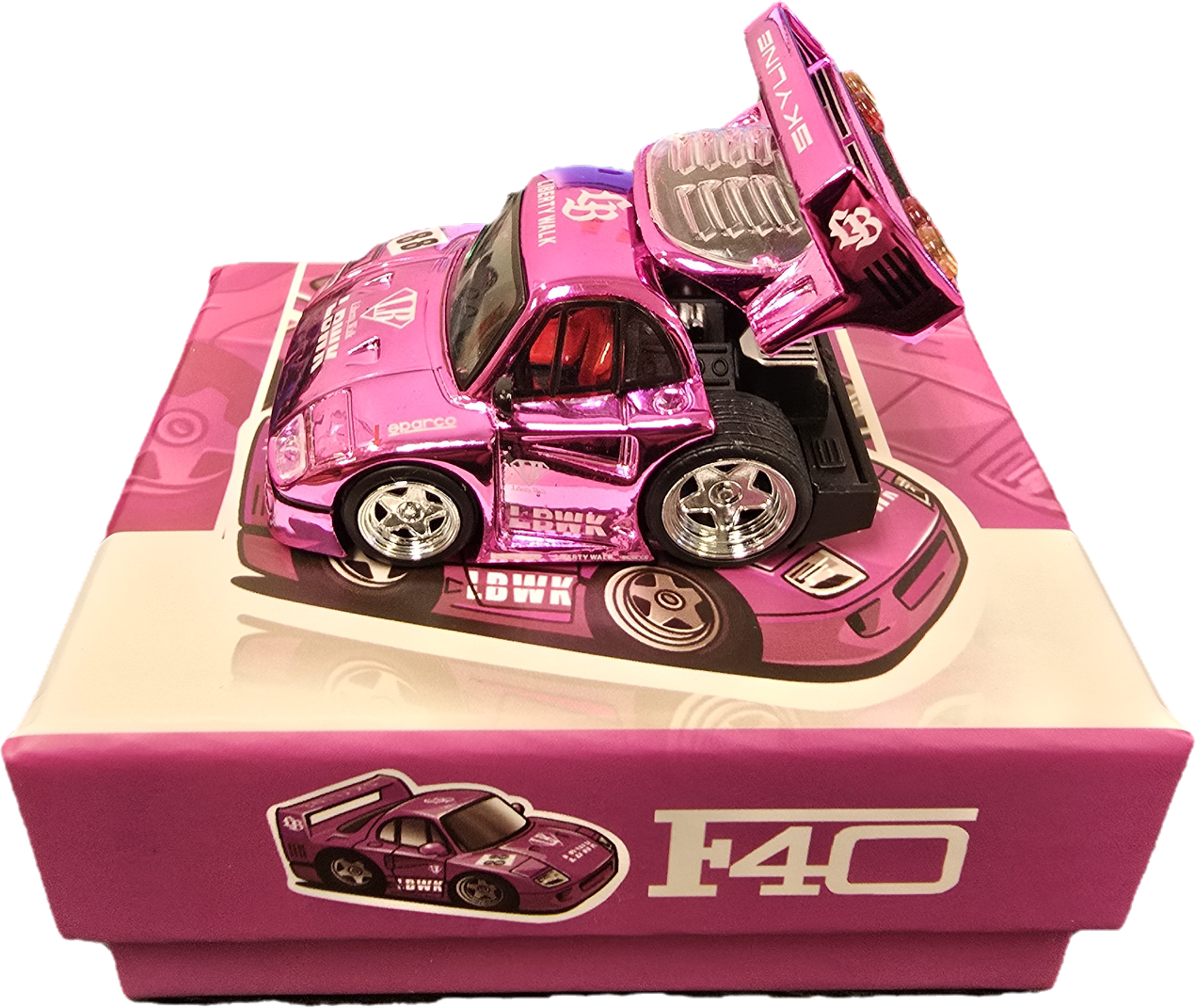Demon King Auto International Diecast Tooned F40  (pink)