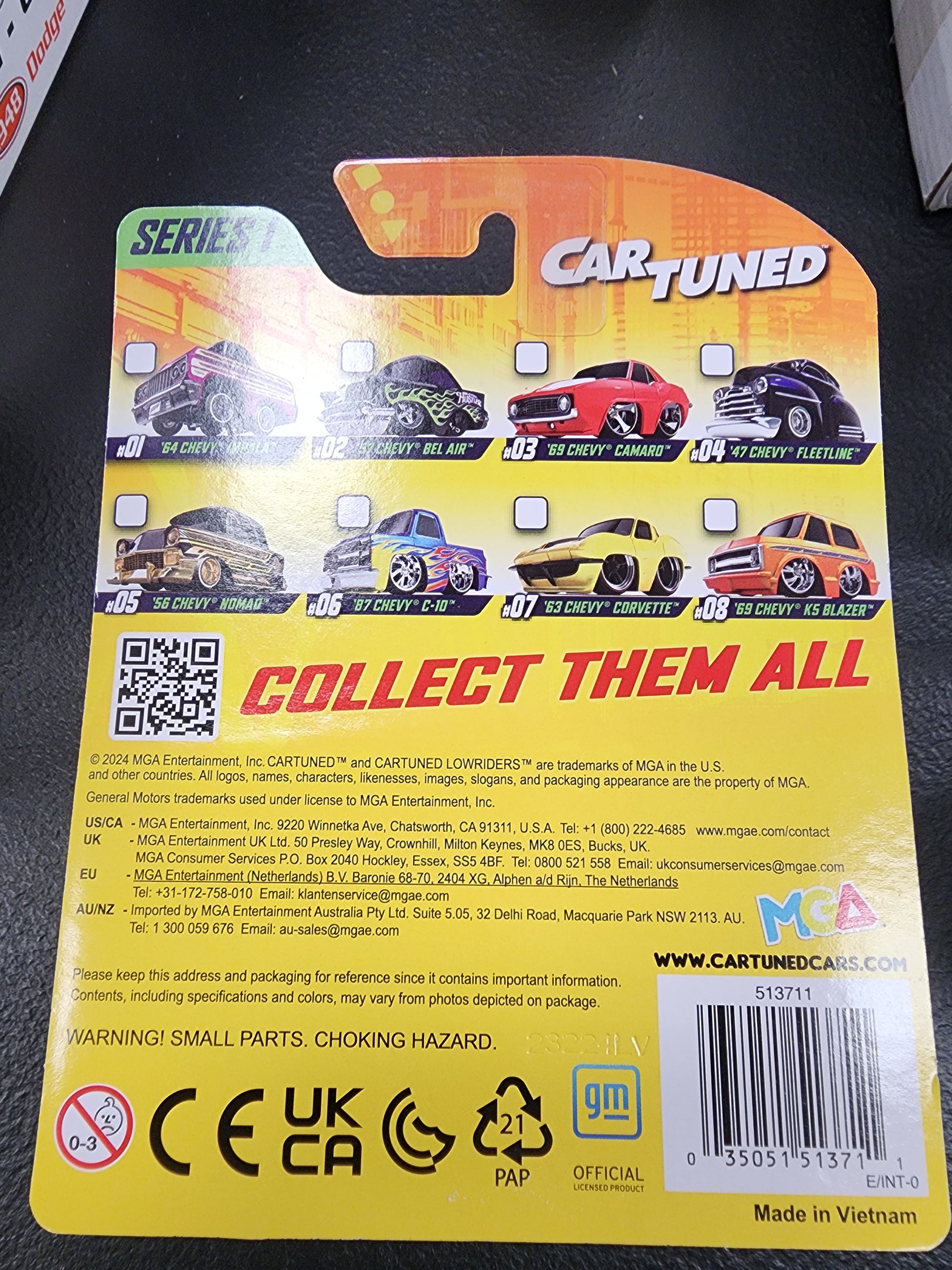 Cartuned Series 1 - 1963 Chevy Corvette #07 Diecast Metal MGA Car Tuned Yellow - House of Cars Virginia