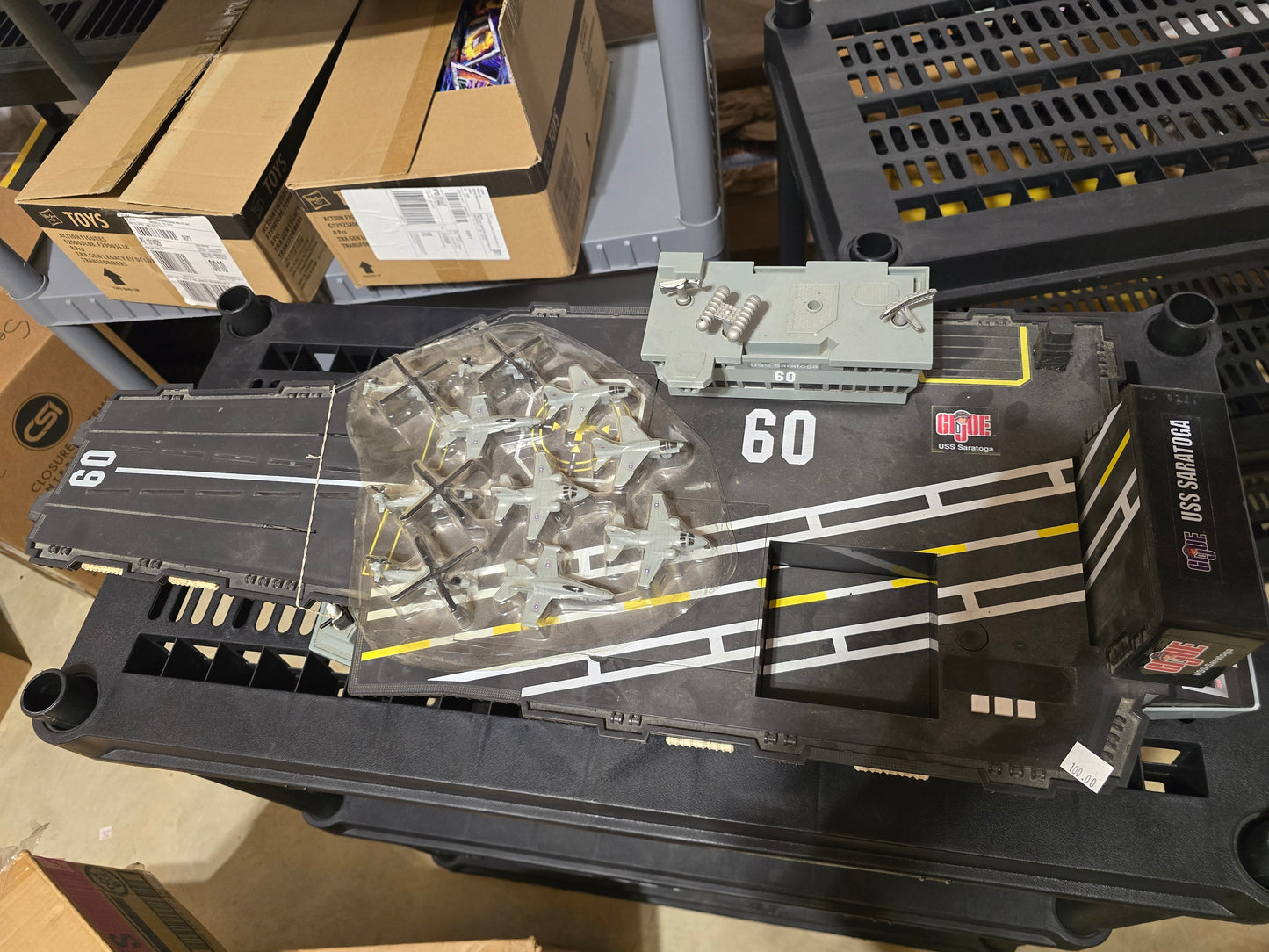 USS Saratoga Motorized Aircraft Carrier G.I. JOE COBRA w original aircraft