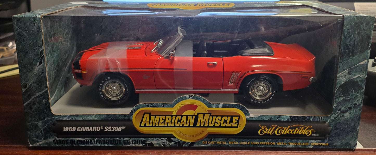 American Muscle 1969 Camaro SS396 Convertible Orange American Muscle Diecast 1:18