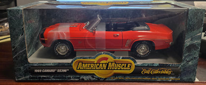 American Muscle 1969 Camaro SS396 Convertible Orange American Muscle Diecast 1:18