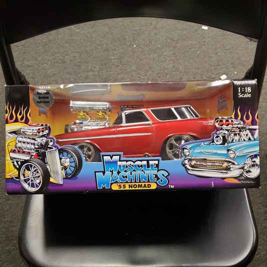 Muscle Machines '55 Chevrolet Nomad 1/18 - Red 028 - House of Cars Virginia