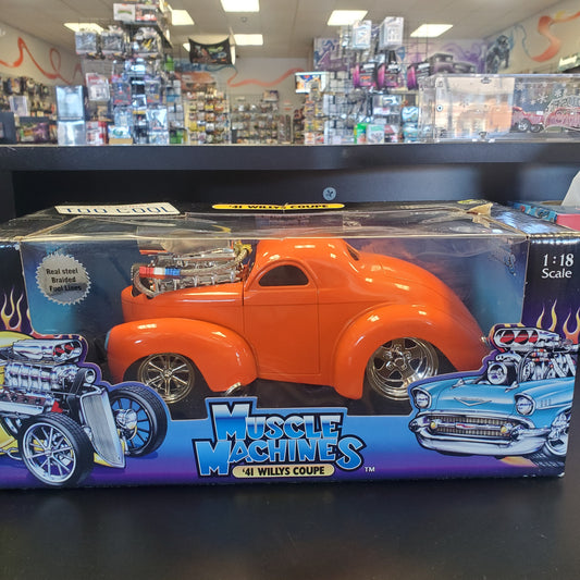 41 Willys Coupe Orange Muscle Machines 1:18 Scale 033 - House of Cars Virginia