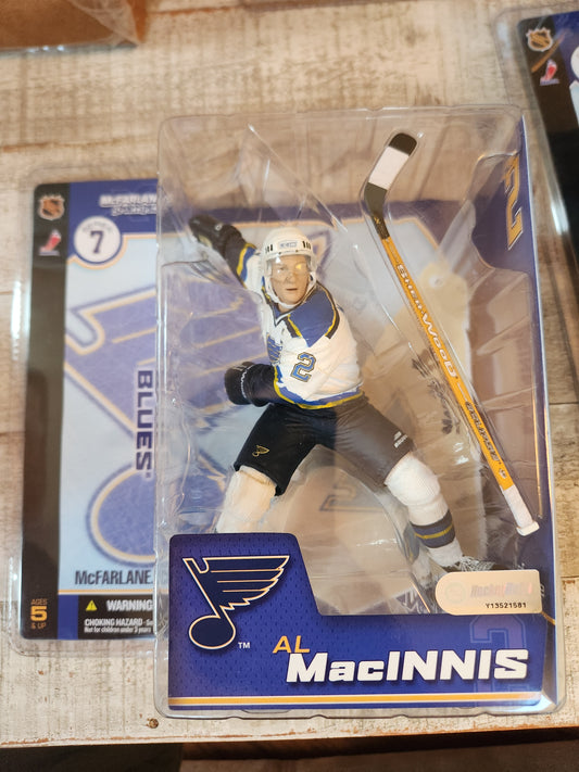 McFarlane NHL series 7 Al MacInnis St. Louis Blues White Jersey Variant MOC RARE - House of Cars Virginia