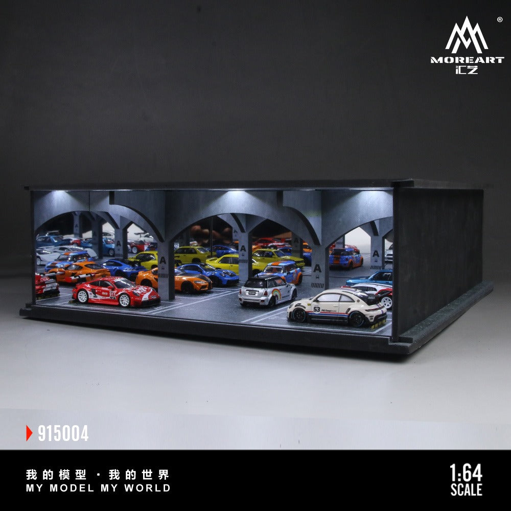 (Pre-Order) MoreArt 1:64 Underground Parking Garage Scene Model - House of Cars Virginia