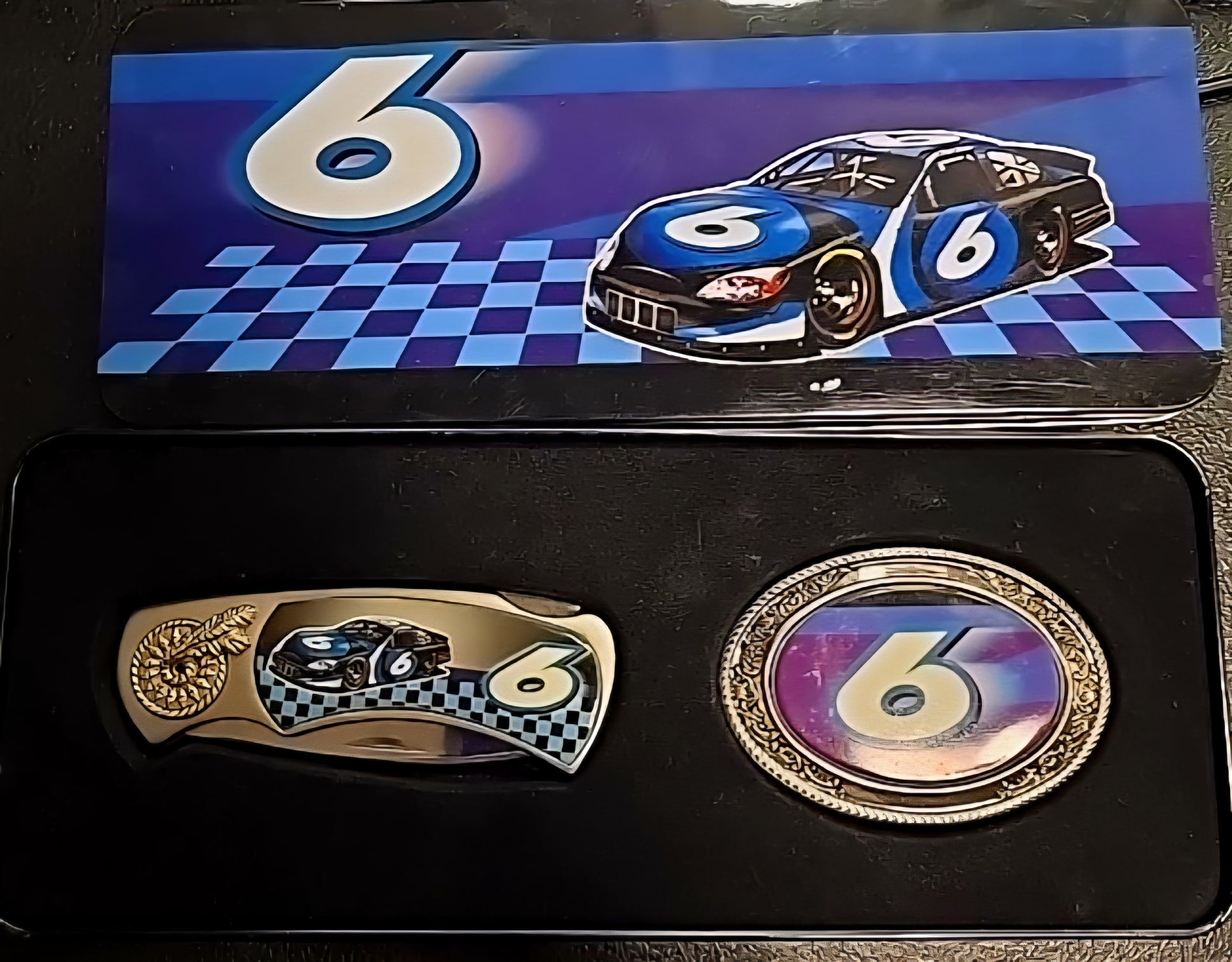 NASCAR Pocket Knife and Belt Buckle. #6 Car - House of Cars Virginia