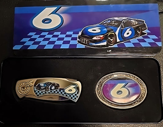 NASCAR Pocket Knife and Belt Buckle. #6 Car - House of Cars Virginia