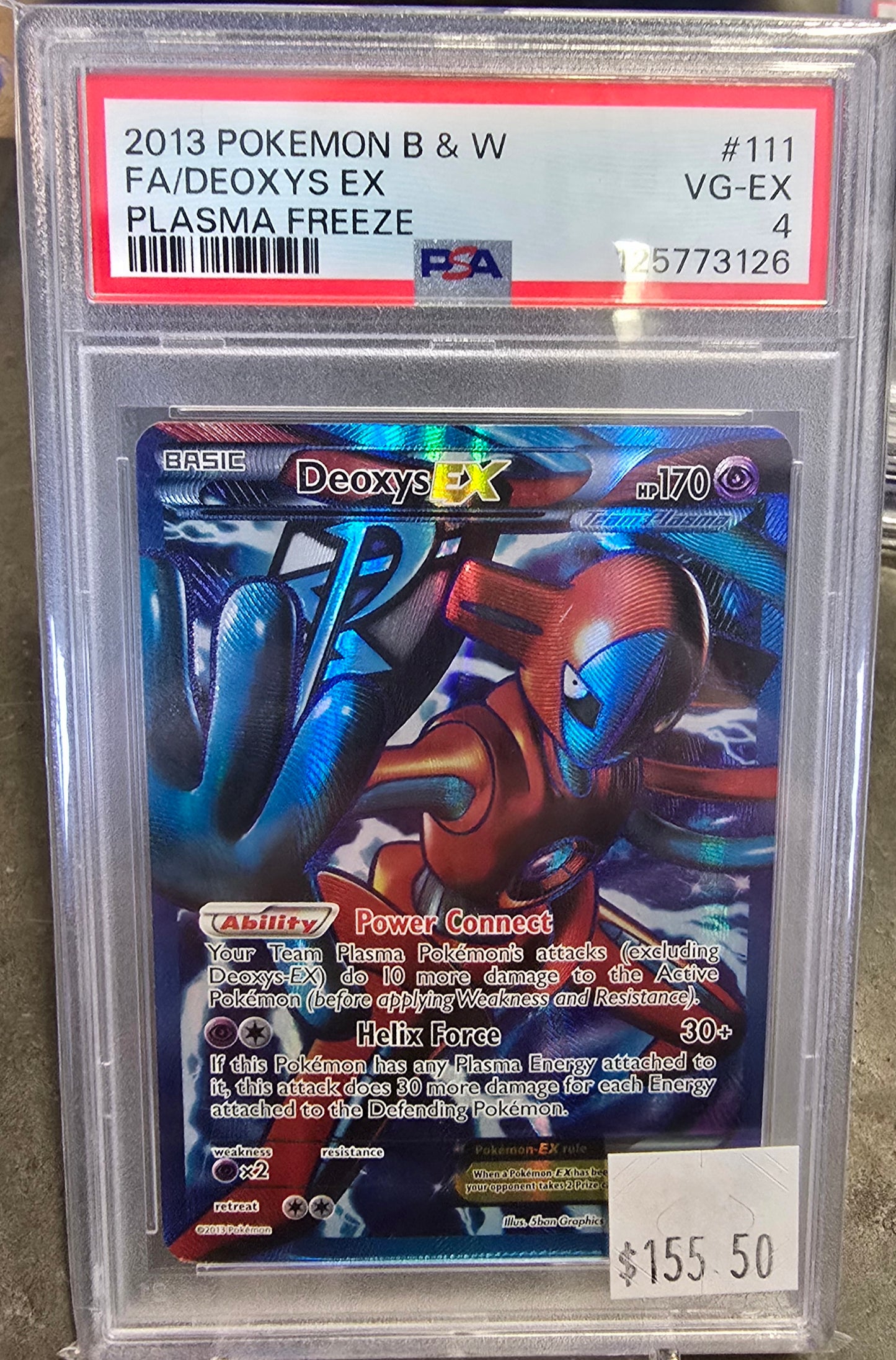 2013 Pokemon B&W FA/Deoxy's EX Plasma Freeze #111 PSA VG-EX 4