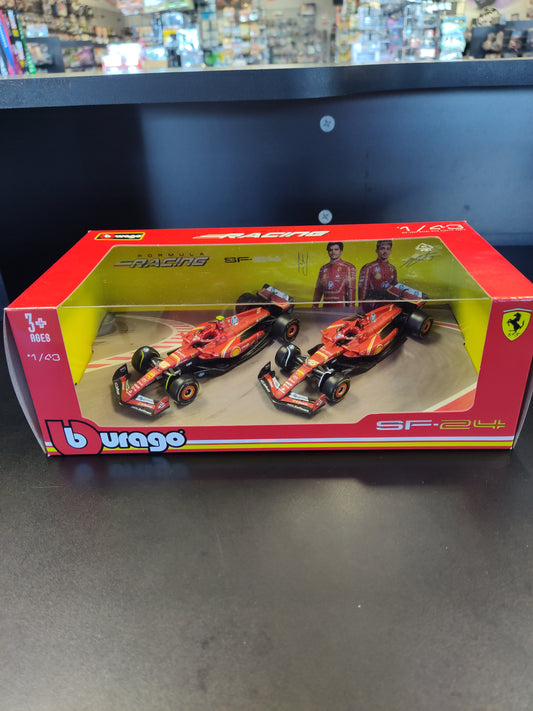 Bburago Formula Racing - SF-24 #16 Charles Leclerc & #55 Carlos Sainz 1/43 - House of Cars Virginia