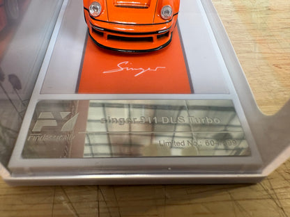 Findassically Diecast Models 1:64 Singer 911 DLS Turbo Track Limited No. 604/899  - Blood Orange