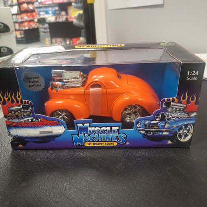 Funline Muscle Machines ‘41 Willys Coupe 1:24 Diecast Orange 004 - House of Cars Virginia