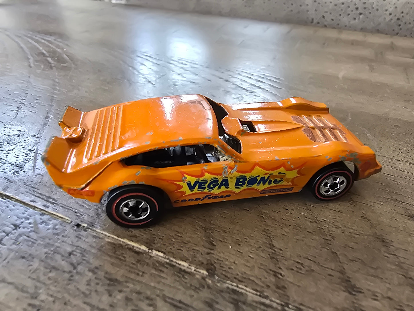 Vintage Mattel 1969 Hot Wheels Redline VEGA BOMB Orange Enamel Diecast Funny Car - House of Cars Virginia