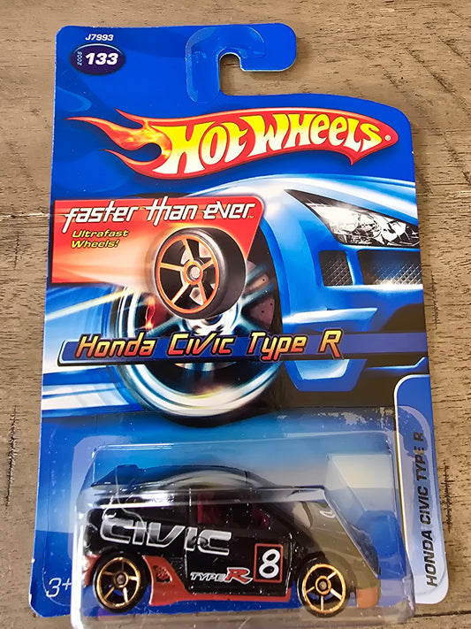 Hot Wheels HONDA CIVIC TYPE R- 2006 #133 FASTER THAN EVER FTE Black - House of Cars Virginia