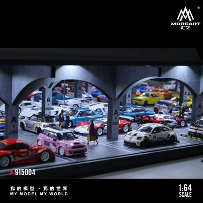 (Pre-Order) MoreArt 1:64 Underground Parking Garage Scene Model - House of Cars Virginia