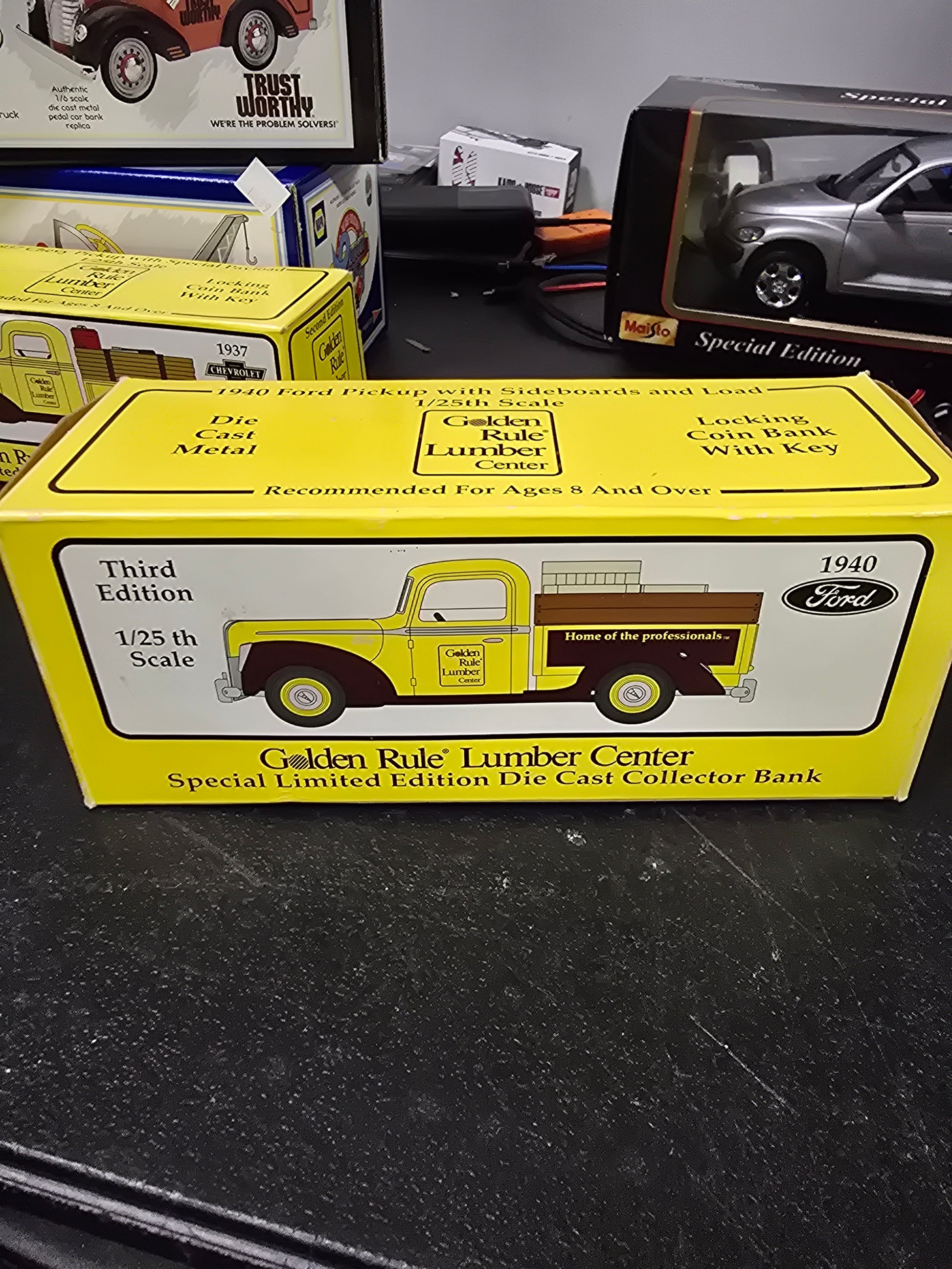GOLDEN RULE 1940 Ford Pickup Die Cast Coin Bank (1995) - House of Cars Virginia