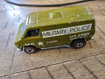 Vintage Hot Wheels Redline 1974 US Army MP Military Police Super Van Green