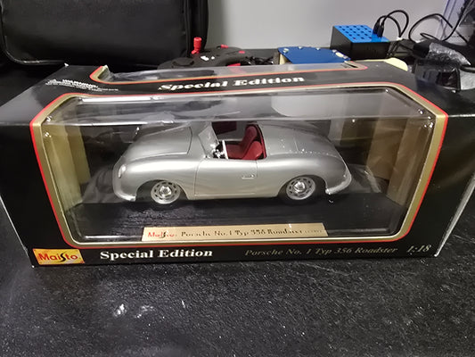 Maisto Porsche No. 1 Typ 356 Roadster 1:18 Diecast Silver Special Edition