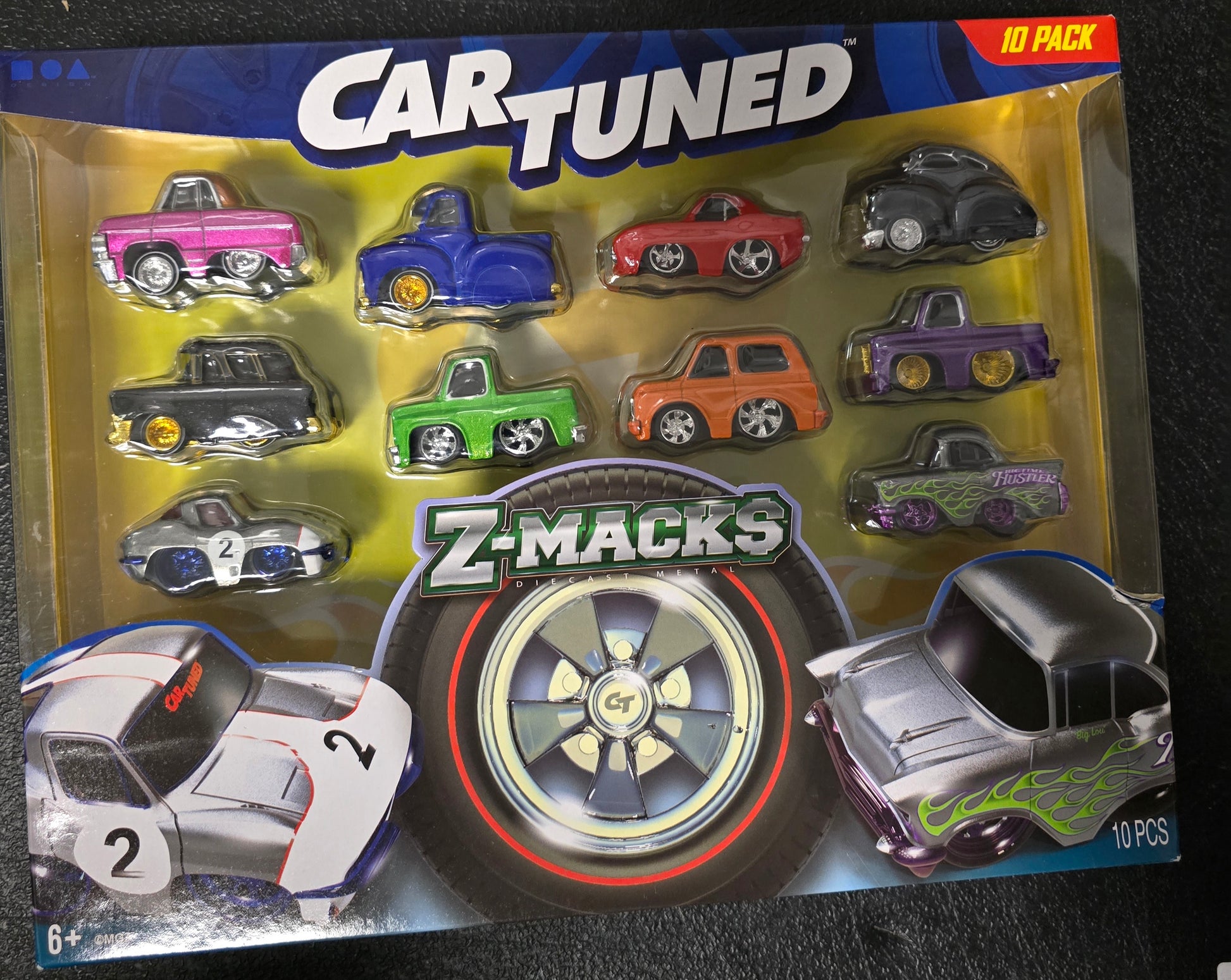 Car Tuned Z-Macks 10 Pack Diecast Metal Cars W/Exclusive Purple Bottom Cartuned