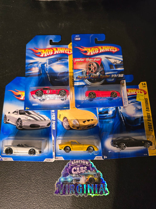 Hot Wheels Ferrari 5 car lot - House of Cars Virginia