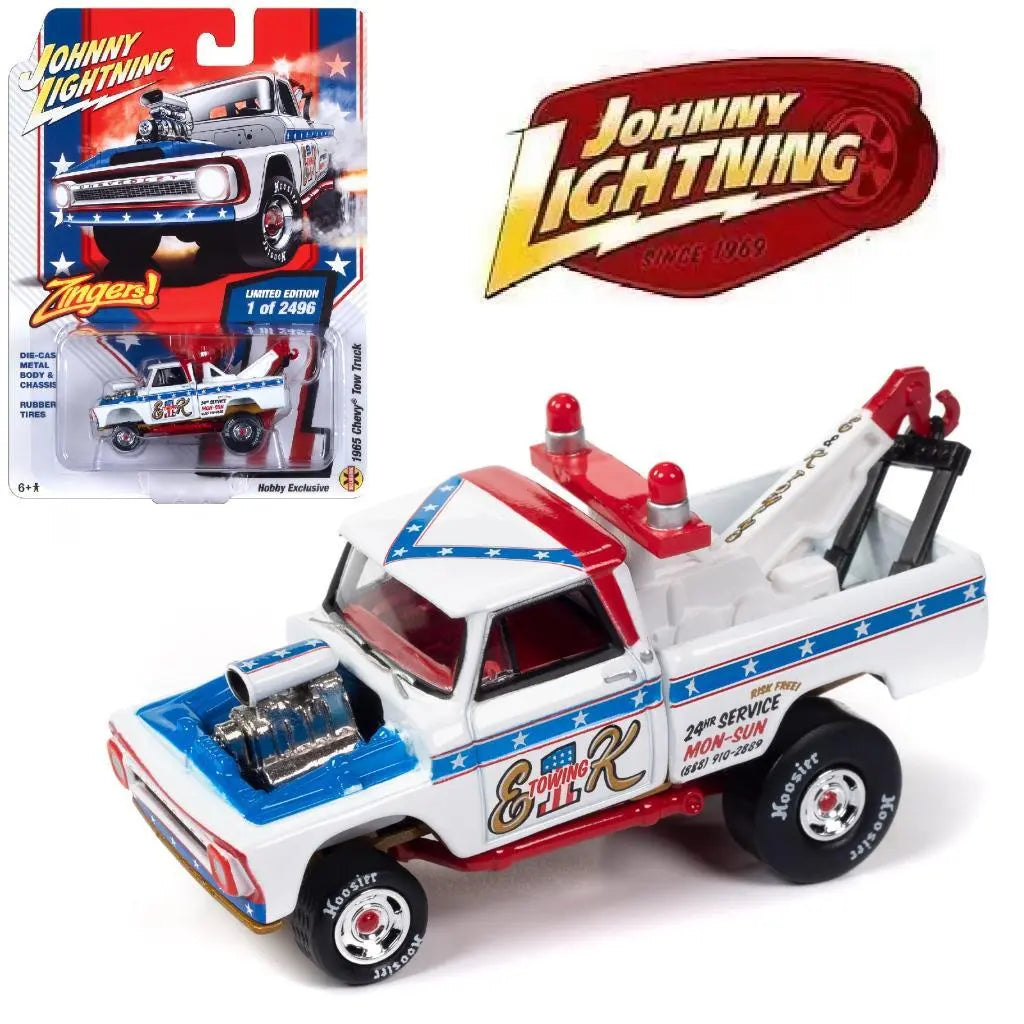 JOHNNY LIGHTNING JLSP365 1:64 1965 CHEVY "EVIL EK TOWING" TOW TRUCK ZINGER - House of Cars Virginia