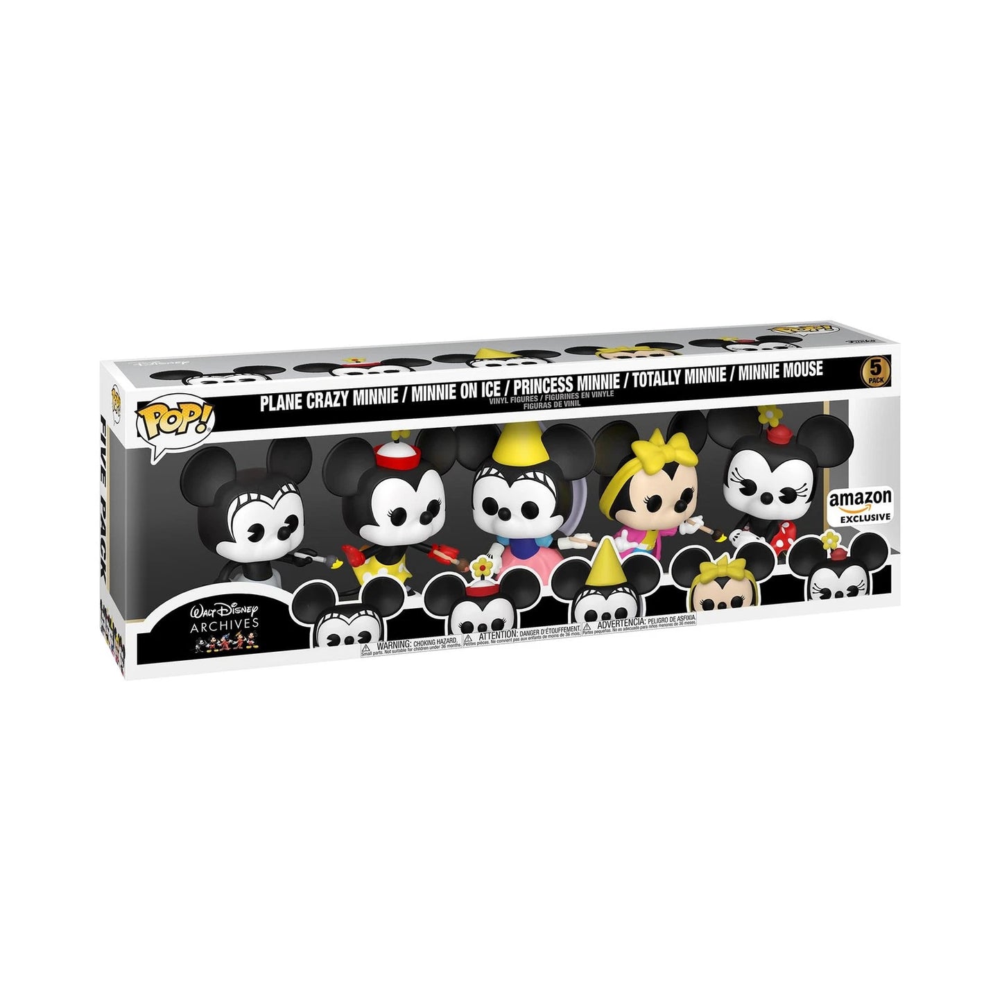 Funko POP! Walt Disney Archives - Plane Crazy Minnie/Minnie on Ice/Princess Minnie/Totally Minnie/ Minnie Mouse 5 Pack Amazon Exclusive