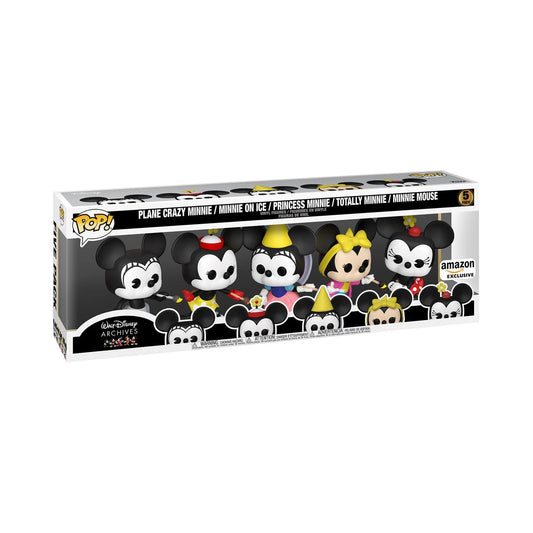Funko POP! Walt Disney Archives - Plane Crazy Minnie/Minnie on Ice/Princess Minnie/Totally Minnie/ Minnie Mouse 5 Pack Amazon Exclusive