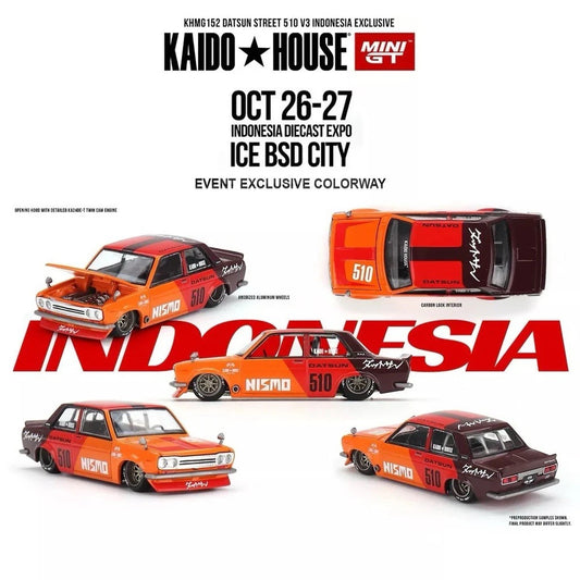 2024 Mini-GT Kaido House Indonesia Expo Exclusive: DATSUN 510 V3  #KHMG152