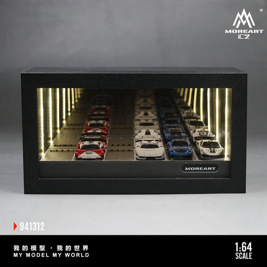 MOREART 1/64 LED Light Up Abyss Mirror Display Case for Diecast Car Model