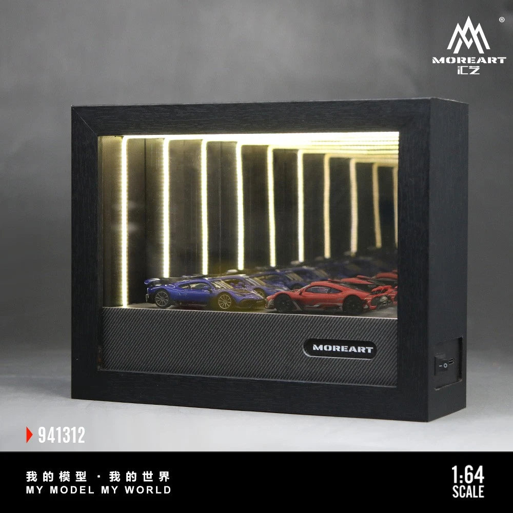 MOREART 1/64 LED Light Up Abyss Mirror Display Case for Diecast Car Model