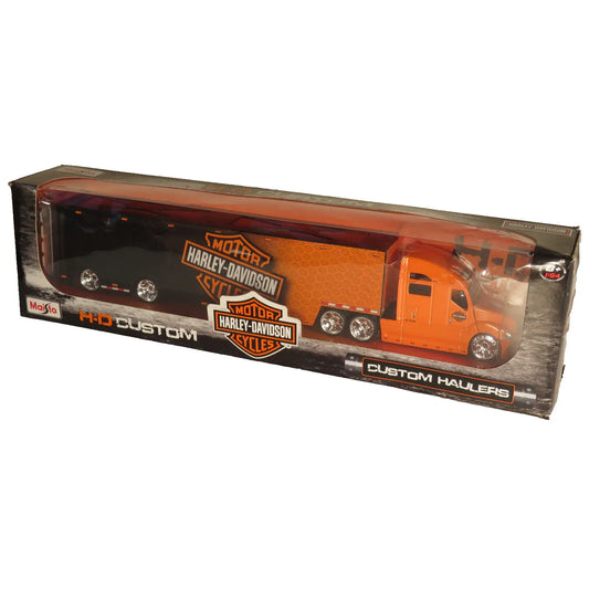 Maisto 1:64 Harley-Davidson Custom Haulers with Flames – H-D Custom Orange - House of Cars Virginia