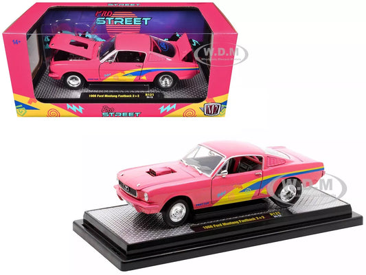 1966 FORD MUSTANG FASTBACK 2+2 PINK 1/24 DIECAST MODEL CAR BY M2 40300-121 B - House of Cars Virginia