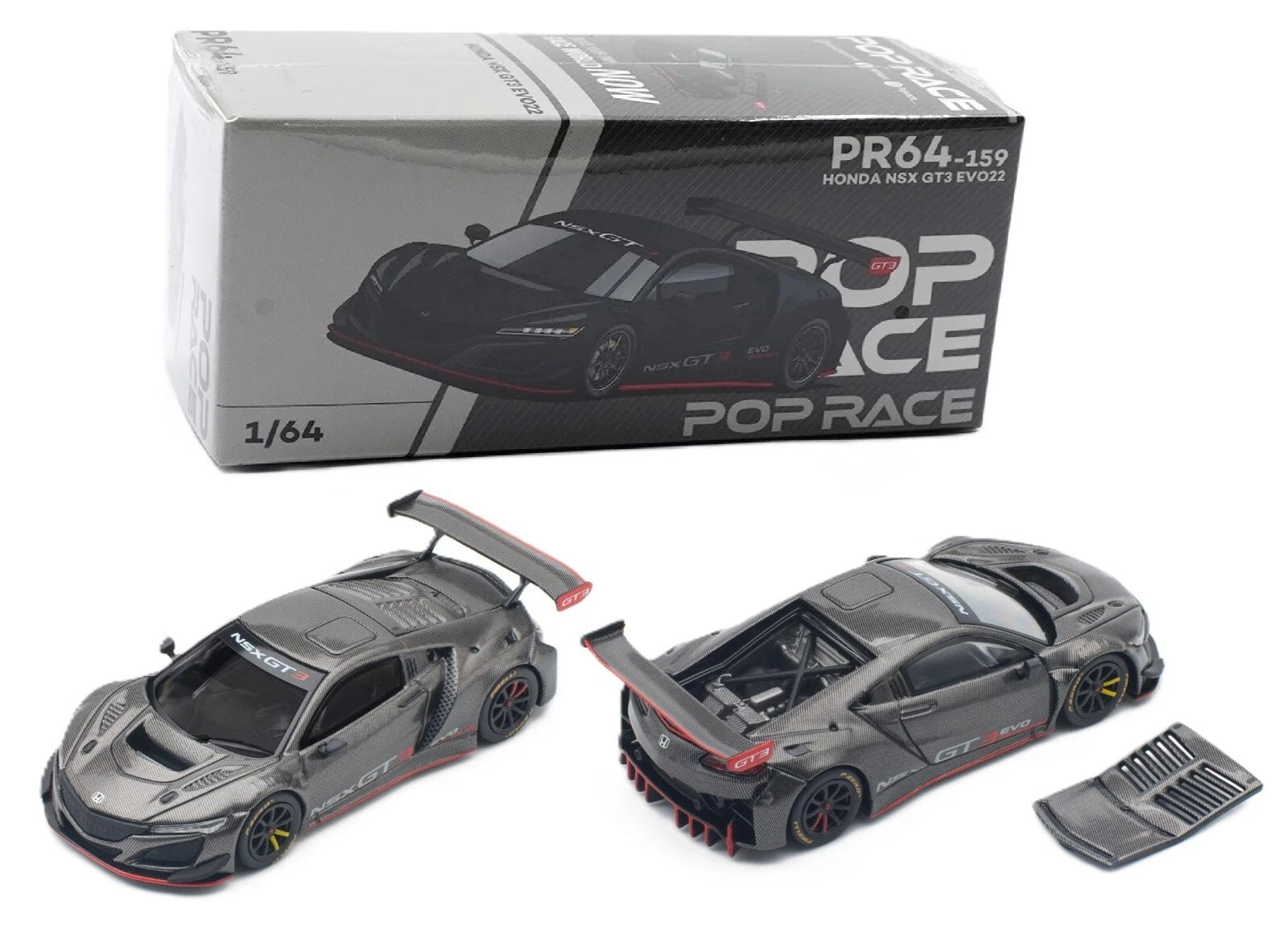Pop Race 1:64 Honda NSX GT3 EVO22 Carbon Edition Diecast Model Car - House of Cars Virginia