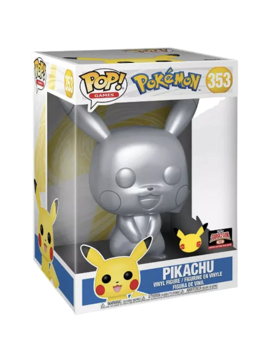 Funko Pop! Pokemon Pikachu Silver 10 Inch  2021 TargetCon Exclusive #353