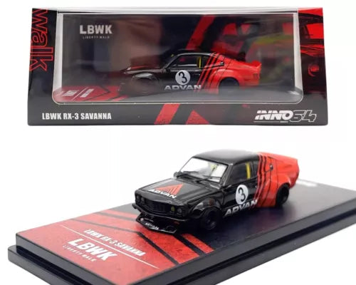 Inno64 1:64 LBWK Mazda RX3 Savanna Advan Livery Diecast Car IN64 ...