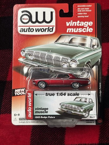 1963 Dodge Polara 1:63 Ultra Red Chase Car By Auto World - House of Cars Virginia