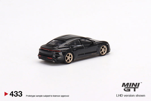 2022 Mini-GT Overseas Box Version: LHD Volcano Grey PORSCHE TAYCAN Turbo S #433 - House of Cars Virginia