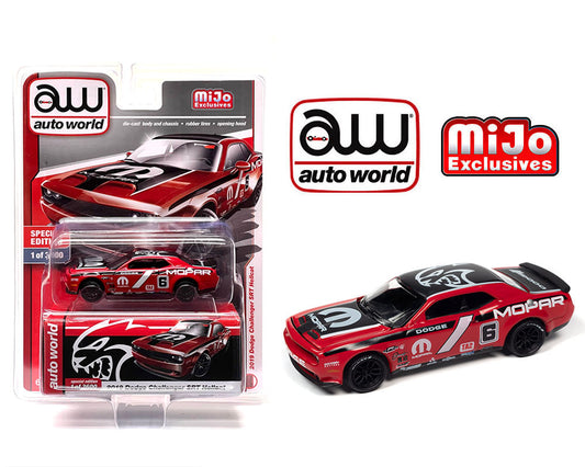 Auto World 1:64 2019 Dodge Challenger SRT Hellcat MOPAR (Red) – MiJo Exclusives - House of Cars Virginia