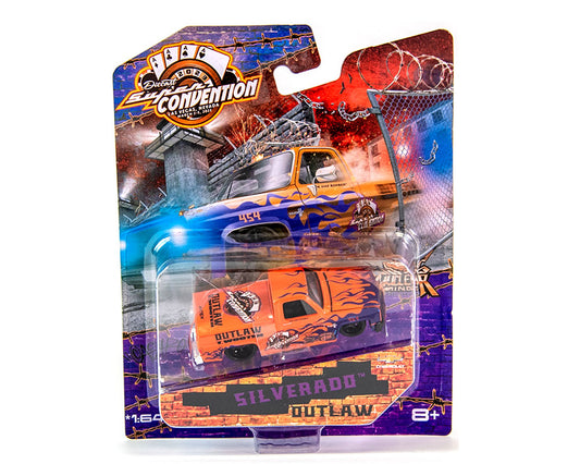 Maisto 1:64 Supercon 2023 Exclusive Custom Chevrolet Silverado Outlaw- Orange - House of Cars Virginia